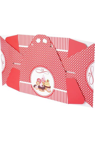 erorex Cake Box 50 Pieces, Red/White