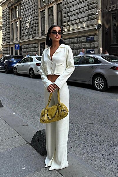 THE VOLER Nancy Kruveze Collar Crop Set -Ekru