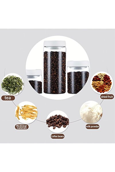 erorex Vacuum Glass Jars Airtight Lid,Borosilicate Glass Coffee Canister Container, Easy Operate,Perfect