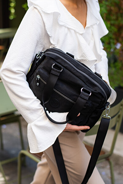 Sanmorris Women's Parachute Fabric 4-Compartment Crossbody Hand and Shoulder Bag