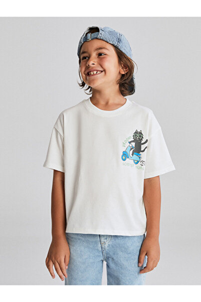 LC Waikiki طاقم الرقبة المطبوعة الصبي تي شيرت