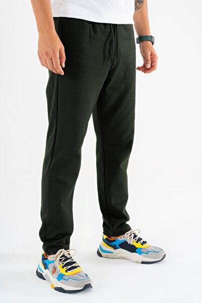 Souris Men's Khaki Jogger Pants Comfortable Fit Elastic Drawstring Sweatpants