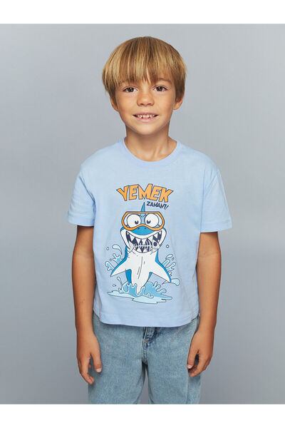 LC Waikiki Seray New Season Crew Neck Printed Boys' T-Shirt