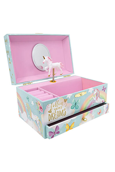 BRAGUS Cutie muzicala, cu unicorn, pentru depozitarea bijuteriilor, recomanda...