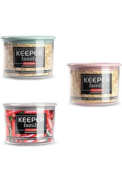 erorex Multipurpose 500Ml Canister Storage Jar 11X11X8Cm Clear And Assorted Colors Lid