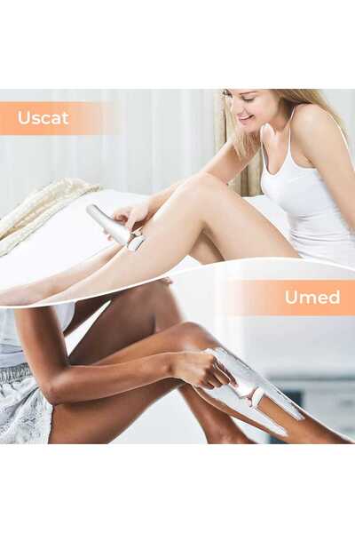 Elindor Wet/dry epilator, 3 removable blades, USB, charging station, white/gold