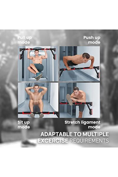 Generic Pull Up Bar - Two-way Support Strength Training Chin up Bar for Doorway, 1 Pair of Gym Rings, 1 Pair