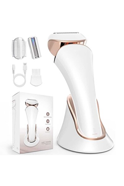 Elindor Wet/dry epilator, 3 removable blades, USB, charging station, white/gold