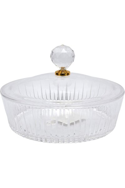 erorex Deluxe Round Acrylic Candy Box, Clear, 20 X 20 X 5.8Cm