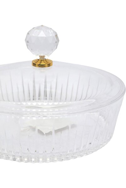 erorex Deluxe Round Acrylic Candy Box, Clear, 20 X 20 X 5.8Cm