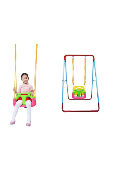 varioshop VarioShop® 3-in-1 Outdoor and Indoor Baby Swing, Removable Bumper Bar, S-Belt