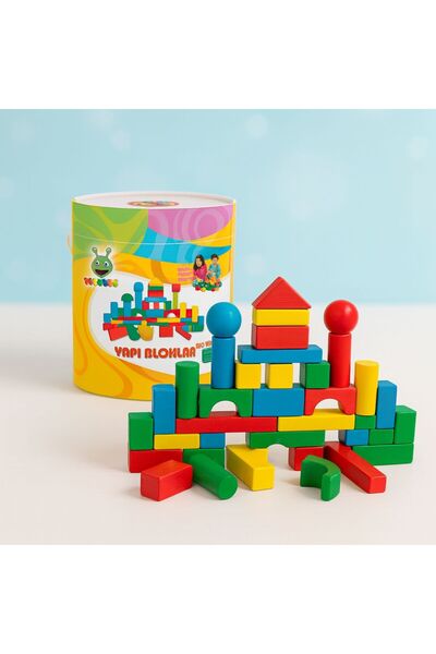 NUNU 60 Pieces Wooden Building Blocks |   Educational & Fun Play Set