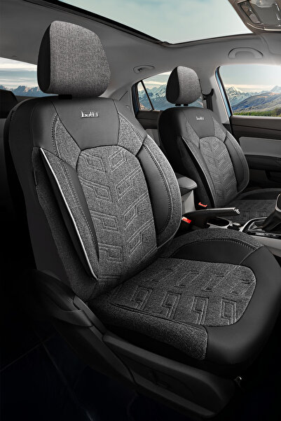 BUTTİ Bello Series Linen Fabric Premium Car Seat Cover |   Full Set with Orthopedic Support, Front and Back