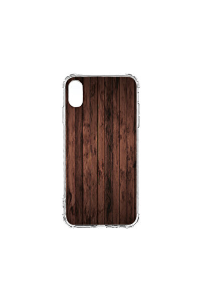 bestcase Carcasă spate antișoc pentru Apple iPhone XS / iPhone X, lemn de nuc...