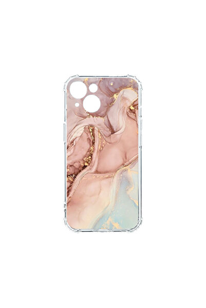 bestcase Carcasă spate antișoc pentru Apple iPhone 15 Plus, roz marmorizat, A...