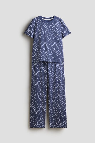 H&M Pamuklu ve Baskılı Pijama Takımı