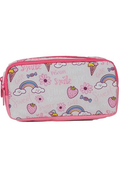 Pippa Girl's Three-Eyed Pink Elementary School Triple School Bag Set - Ice Cream and Rainbow - Ppset5310