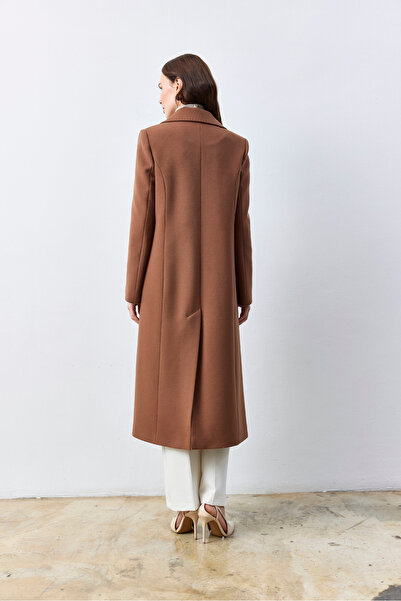 KENT Long Cashmere Hazelnut Coat