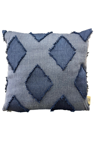 GOCCIA HOME Cyrus Dekoratif Bohem Soft Koltuk Sırt Yastık Hediyelik Yılbaşı Kalın Kumaş 45x45 Mavi