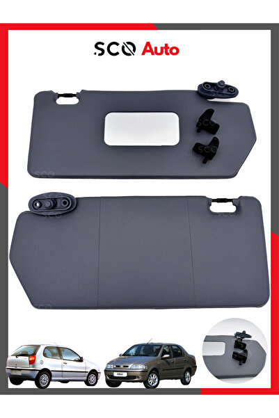Sco Group Fiat Palio Fiat Albea Güneşlik Kanca Dahil Sağ ve Sol 2 Adet Gri Gü...