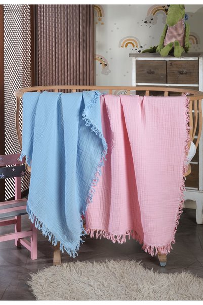 luxtex 4 طبقات، غطاء أطفال من الموسلين متعدد الأغراض مصنوع من القطن بنسبة 100%، مقاس 110 × 120 سم