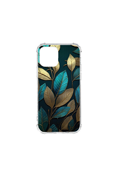 bestcase Carcasă spate antișoc pentru Apple iPhone 12 Pro, pene aurii, AS 1164
