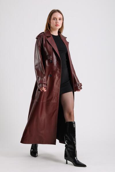 MQ Leather Maroquin Leather Beyonce Kadın Deri Pardösü