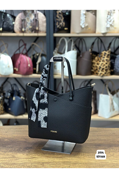 VICTORIA SHINE موديل 3114 – حقيبة يد وكتف بتفاصيل وشاح وياقة على شكل حرف Y - ...