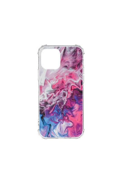 bestcase Carcasă spate antișoc pentru Apple iPhone 12 Mini, roz marmorat și a...