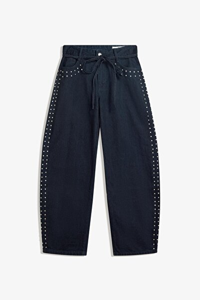 Bershka Baggy barrel jeans with studs