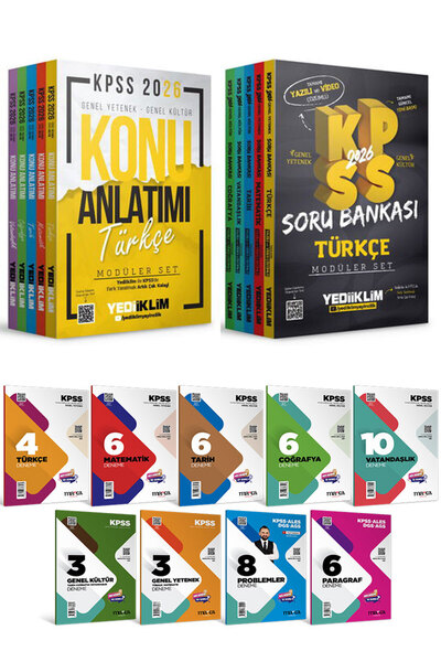 Yediiklim Yayınları 2026 KPSS Lisans Genel Yetenek Kültür Konu Anlatım Soru B...