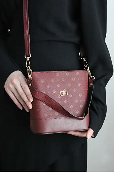 Set Jones Women's Bucket Model Embossed Crossbody Shoulder Bag