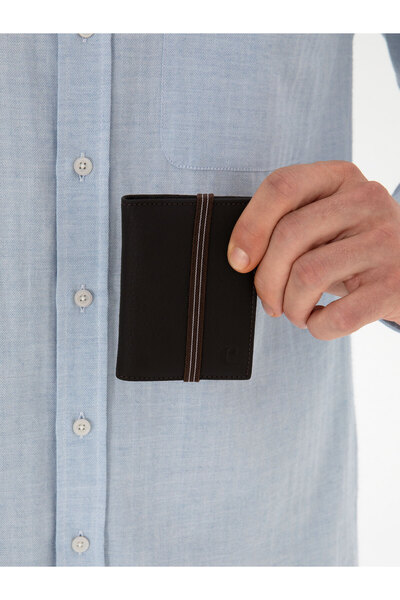 Cacharel حامل بطاقات من الجلد باللون البني 100% 50314112-VR029