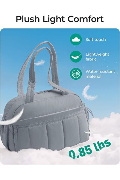 BAGSMART Gym Bag for Women, Travel Duffle with Wet Pocket, Medium-Gray Lilac