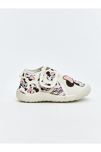 LC Waikiki Bej Baskılı Kız Bebek Panduf