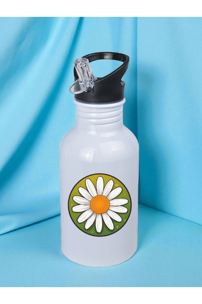 lili hediyelik Shining Daisy Water Bottle 600 ml - Sports Bottle, Large Water Bottle, Sports Bottle, Sports Bottles