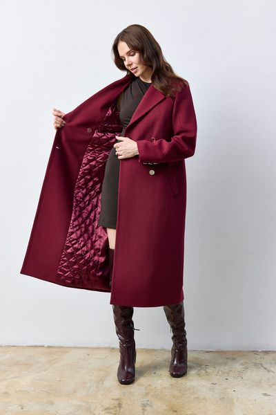 KENT Long Burgundy Cashmere Coat