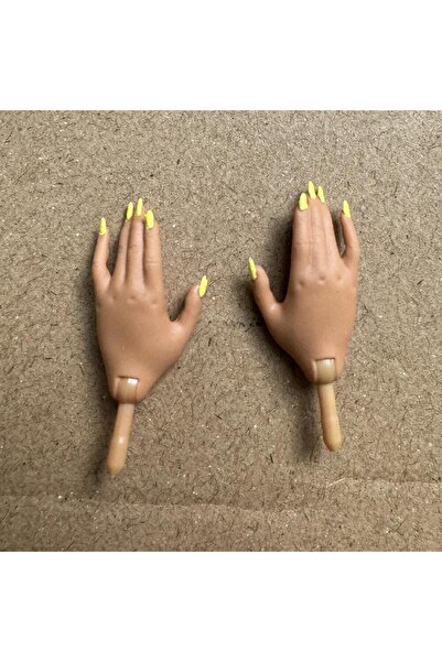 Choice أظافر صفراء مقاس واحد، أيدي بديلة لدمية الأخت الكبرى الأصلية، أظافر بلون بشرة بني أبيض مع