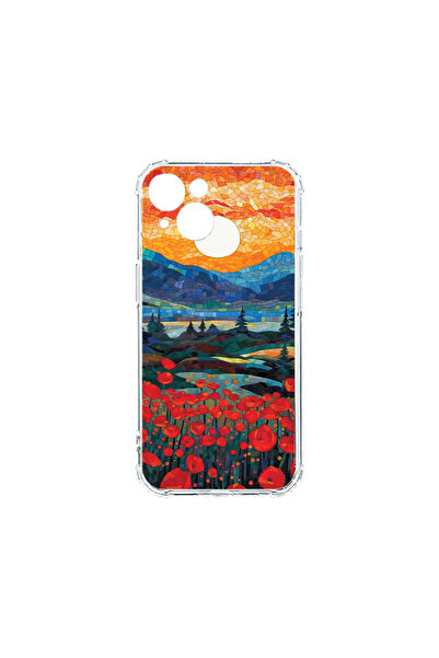 bestcase Carcasă spate antișoc pentru Apple iPhone 15, maci în apus de soare,...