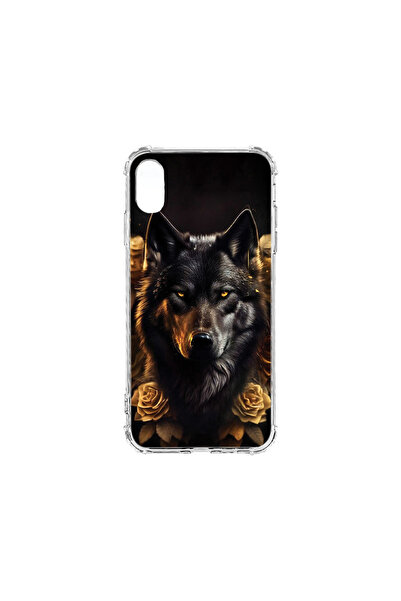 bestcase Carcasă spate antișoc pentru Apple iPhone XS / iPhone X, Golden Wolf, AS 1102