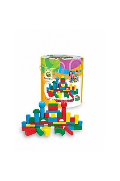 NUNU 60 Pieces Wooden Building Blocks |   Educational & Fun Play Set