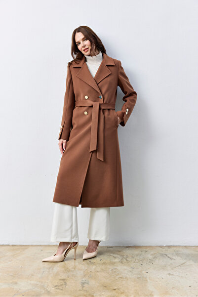 KENT Long Cashmere Hazelnut Coat