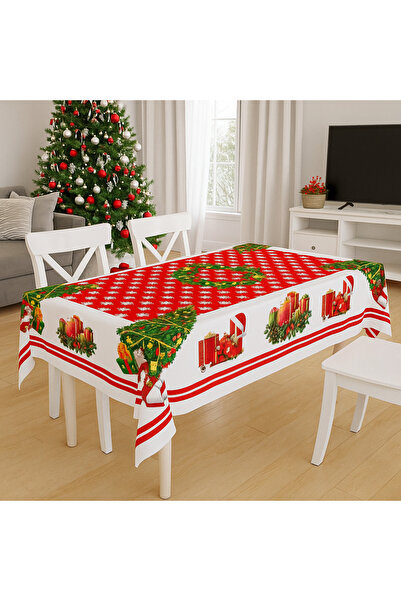 HZR Yılbaşı Desenli Masa Örtüsü Noel Masa Örtüsü 160x220cm