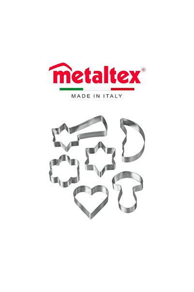 Metaltex مجموعة قوالب بسكويت من 6 قطع - من الفولاذ المقاوم للصدأ، بأشكال متنوعة للخبز والحرف اليدوية