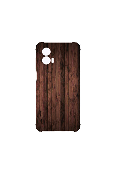 bestcase Carcasă spate antișoc pentru Motorola Edge 50 Fusion, lemn de nuc, A...