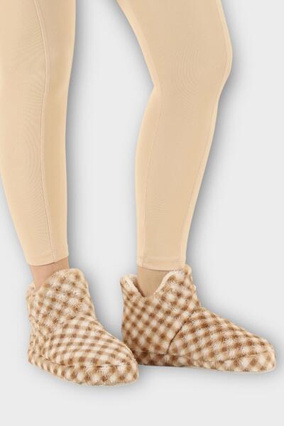 Liger Γυναικείες μπότες Piti καρό για το σπίτι Panduf MINK