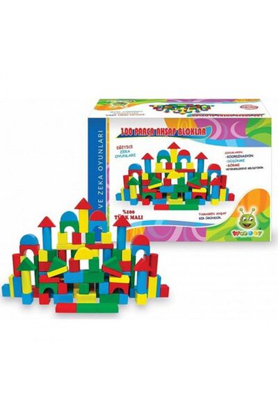 NUNU 100 Pieces Wooden Building Blocks |   Educational Intelligence and Skill Game