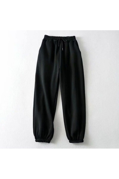 JustBS بنطلون رياضي أسود للبنات بتصميم جوجر