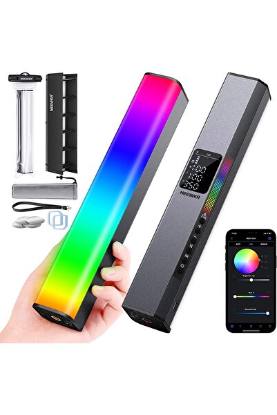 NEEWER عصا إضاءة فيديو LED RGB وشريط اللمس والتحكم بالتطبيق