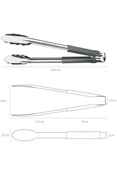 TRAMONTINA Multiuse Tong, 30.8 Length, Grey